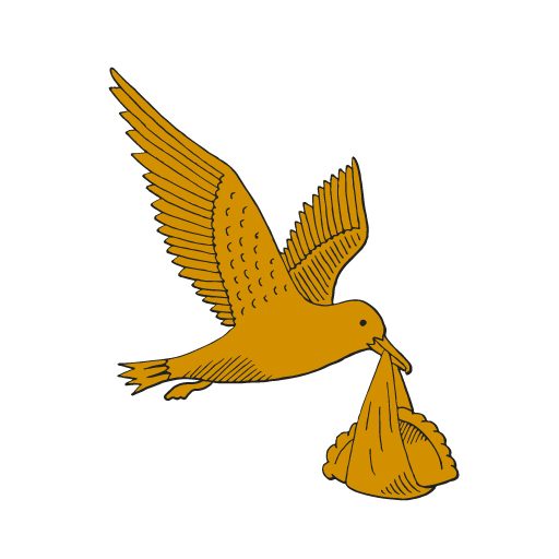 The Cornish Oven Gold Line Illustrations_Seagull Holding Pasty